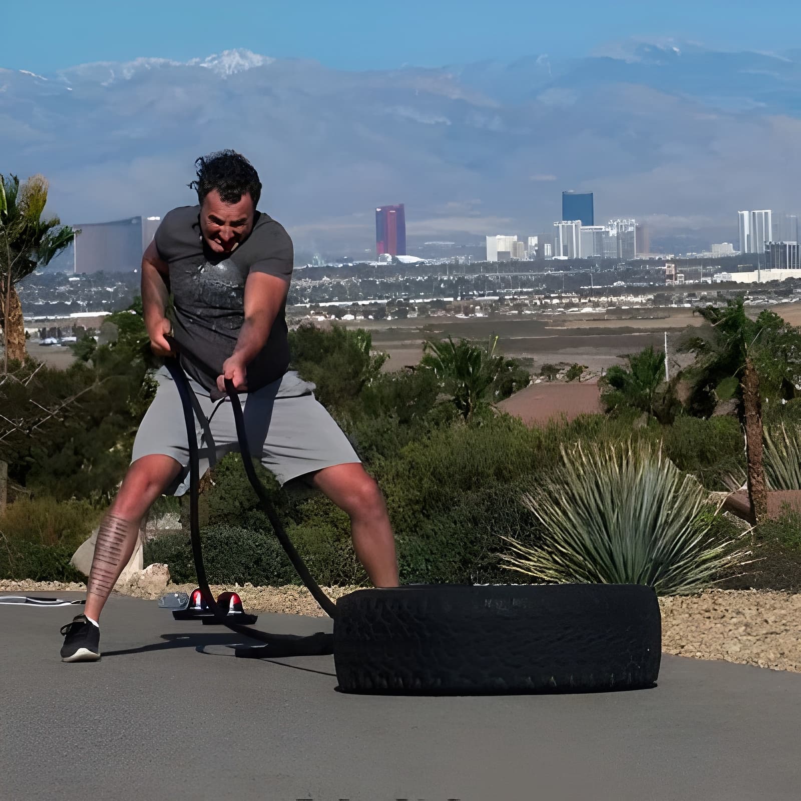 Outdoor Obstacle Course with Scenic Vegas Skyline in Henderson