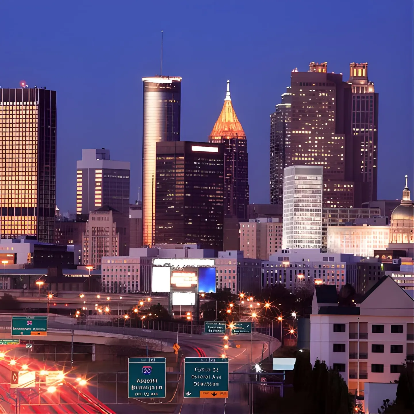 City Lights Atlanta Night-Time Tour with Photos & Dinner Stop