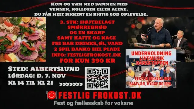 Festlig frokost: Fri bar og ægte dansktop live