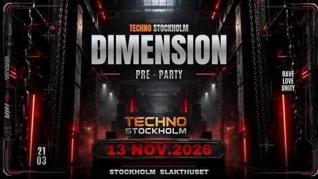 Techno Stockholm DIMENSION - Pre Party