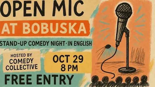 English Comedy Open Mic at Bobuska