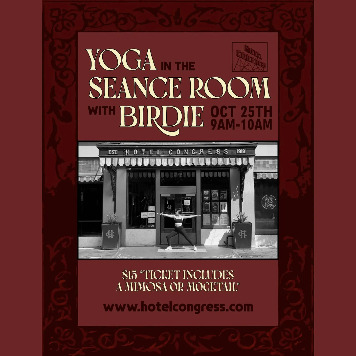 Yoga in the Seance Room with Birdie