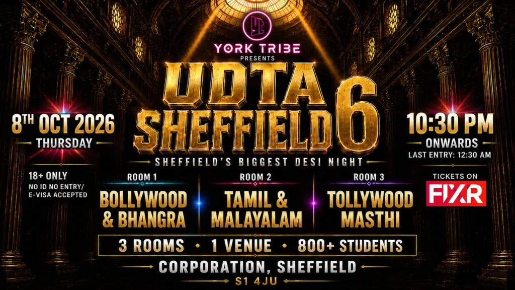 Udta Sheffield 6 - 2026 | Sheffield's Biggest Desi Freshers Night