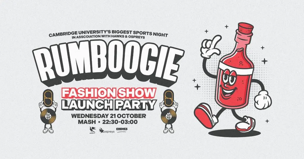 Rumboogie - Cam Uni Charity Fashion Show Launch Party | Free £1k Bar Tab