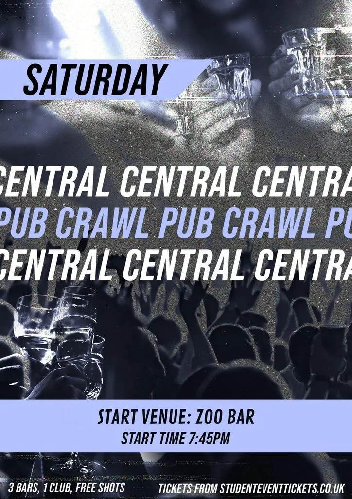 CENTRAL PUB CRAWL EVERY SATURDAY