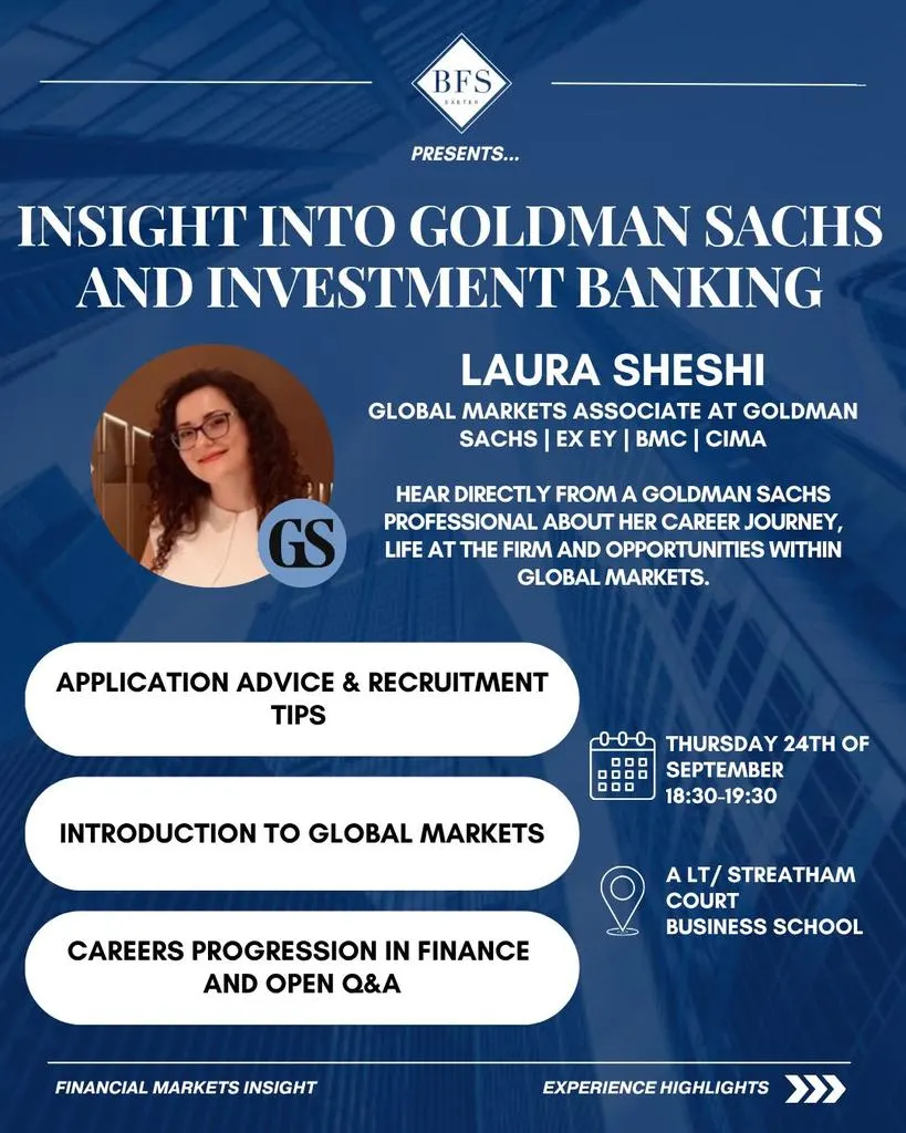 Laura Sheshi, Goldman Sachs - Guest Speaker Talk
