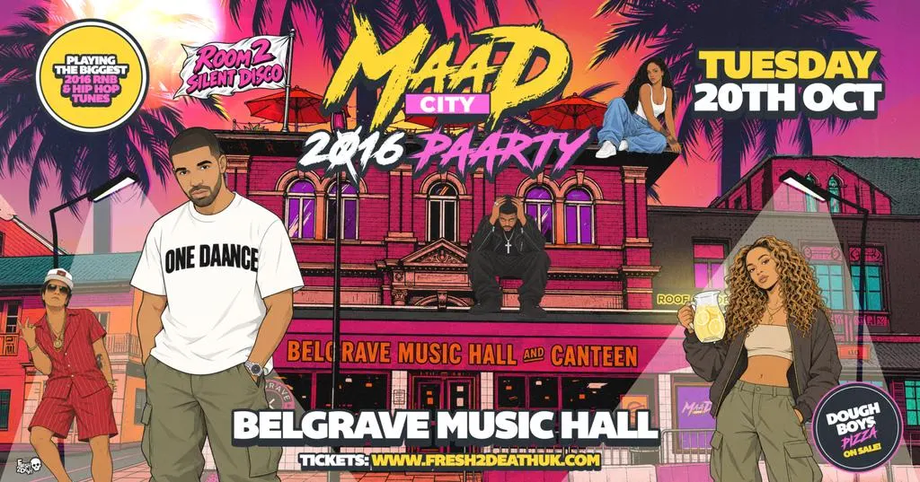 MAAD CITY 2016 Paarty w/ Room 2 Silent Disco at Belgrave - Tues 20th Oct
