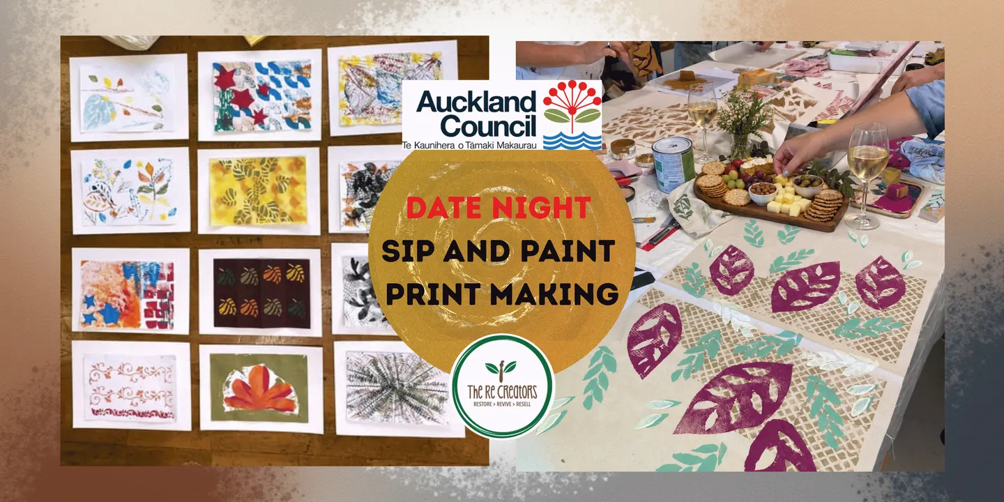 Date Night: Sip and Paint (Printmaking), The ReCreators Green Space, Friday 23 Oct. 6:30-8:30PM