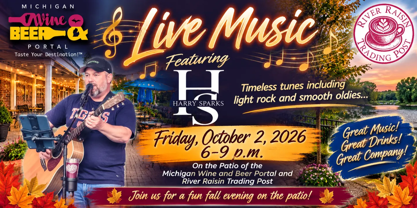 Harry Sparks LIVE on the patio Friday, October 2, 2026, from 6-9 p.m.