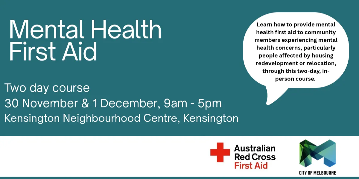 Mental Health First Aid training for people supporting the community