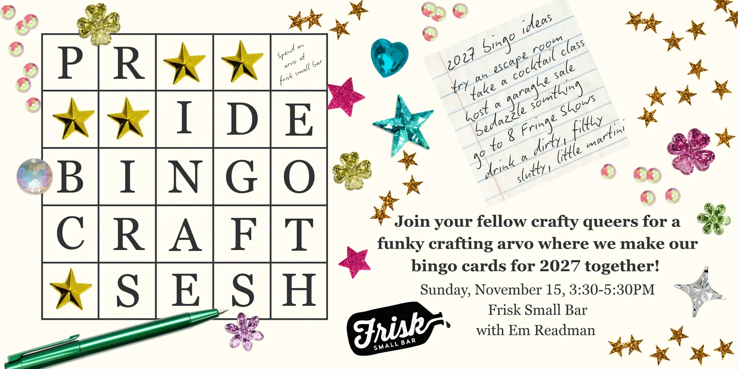 Pride Month Bingo Craft Sesh at Frisk with Em Readman