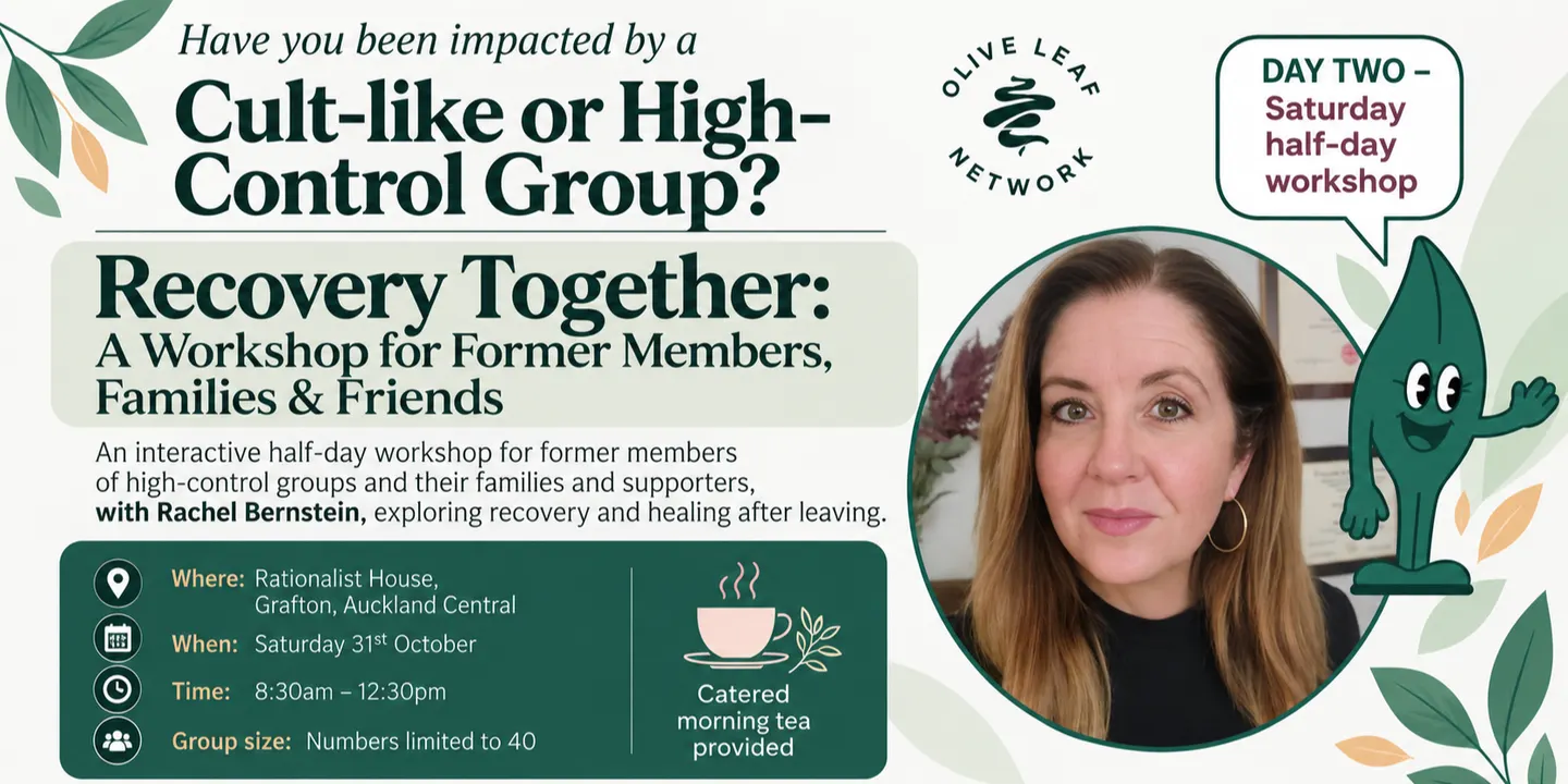 SATURDAY HALF-DAY Workshop: Recovery Together: A Workshop for Former Members, Families & Friends with Rachel Bernstein