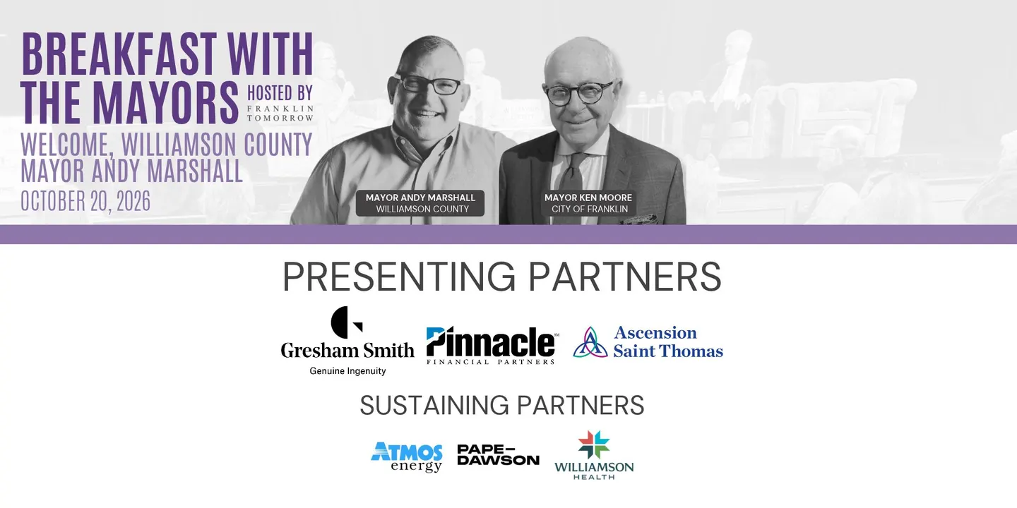 NEW DATE: October 20 Franklin Tomorrow Breakfast with the Mayors