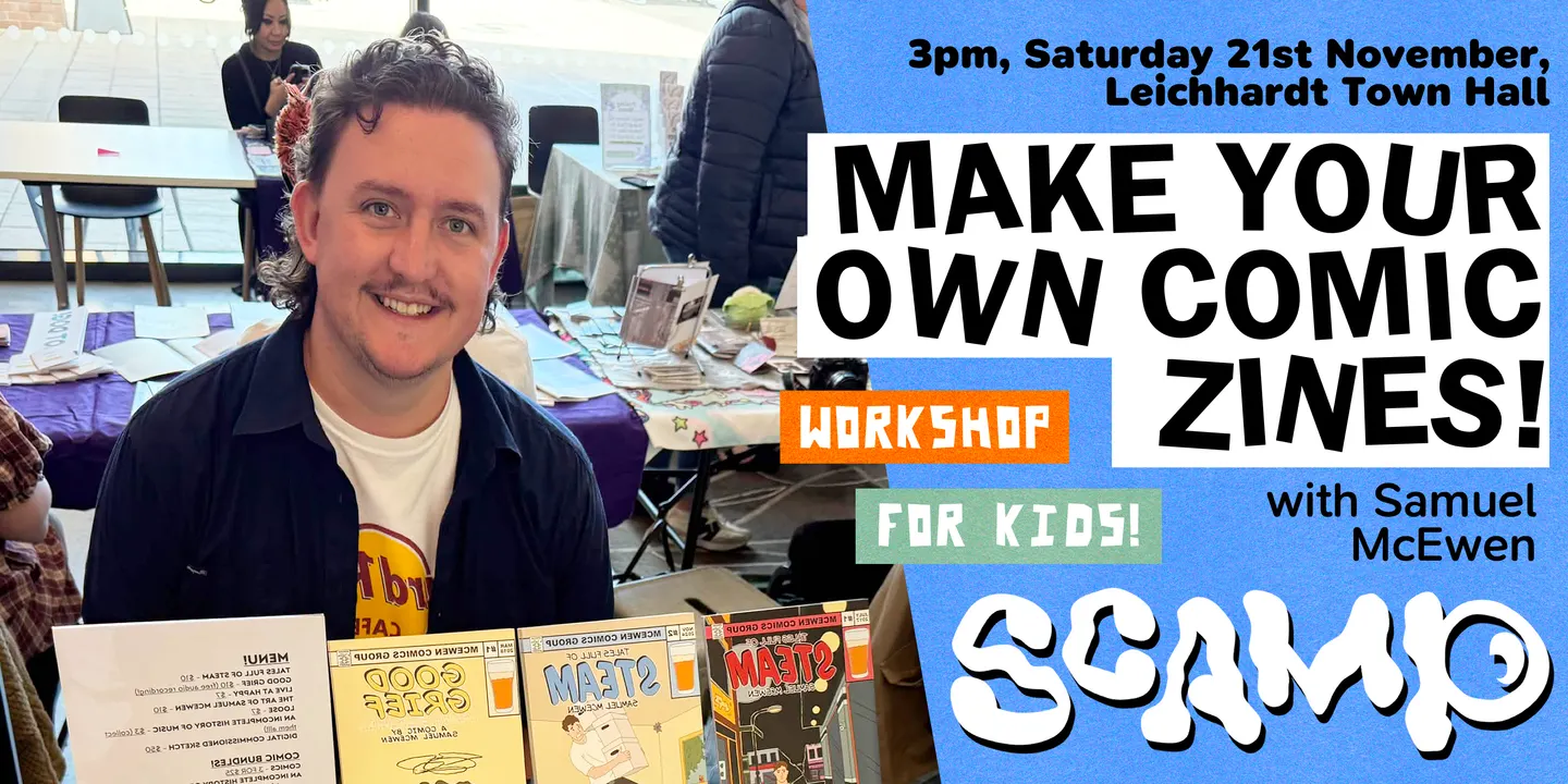SCAMP Comics Festival 2026 Workshop: Make your own comics with Samuel McEwen