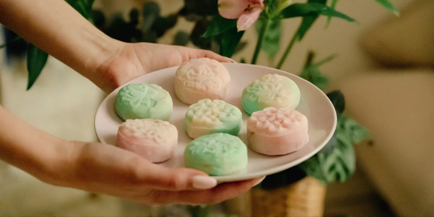 Snowskin Mooncakes for Mid-Autumn Festival with Anther