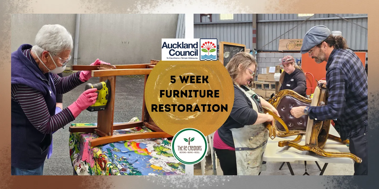 5 Week Wooden Furniture Restoration, The ReCreators Green Space, Sundays 6 September to 4 October, 9.30 am - 12.30pm