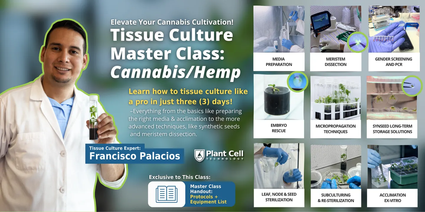 In-Person Tissue Culture Master Class: Cannabis/Hemp