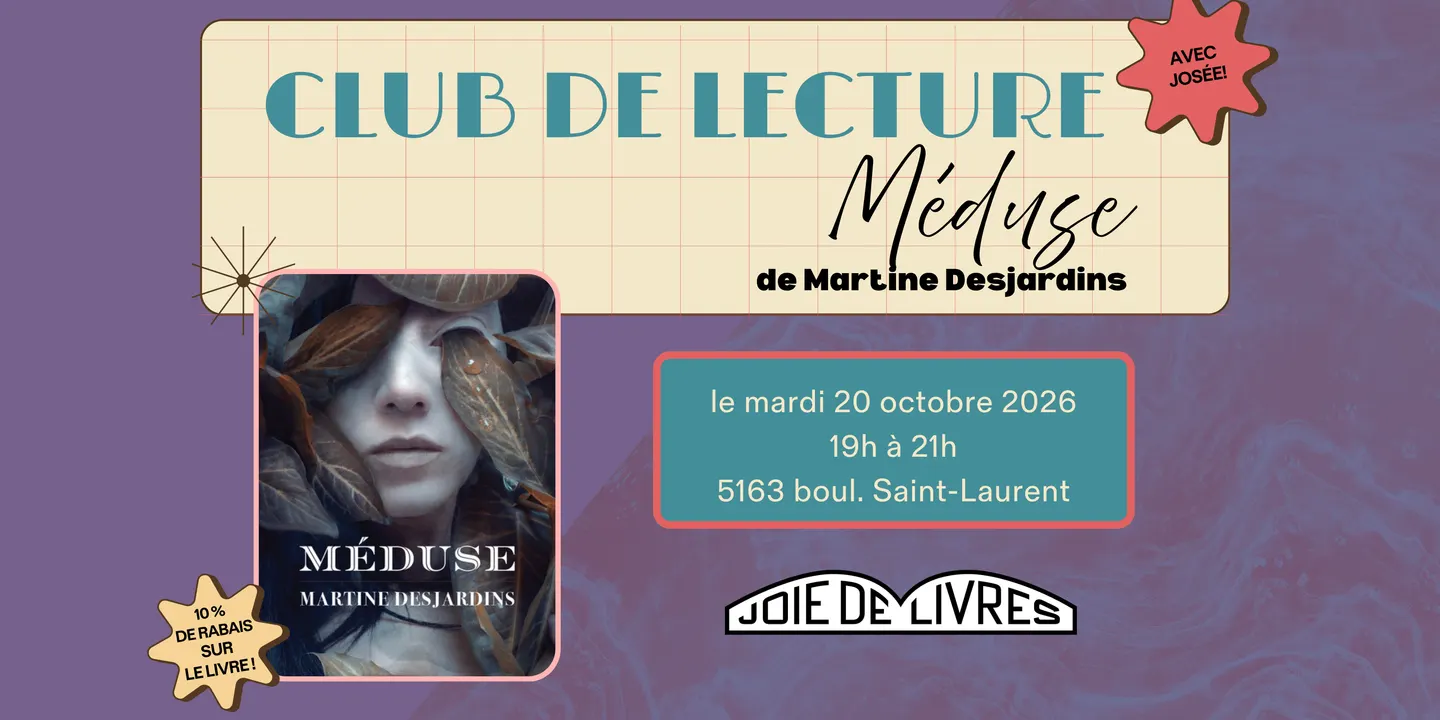 Club de lecture - Méduse de Martine Desjardins
