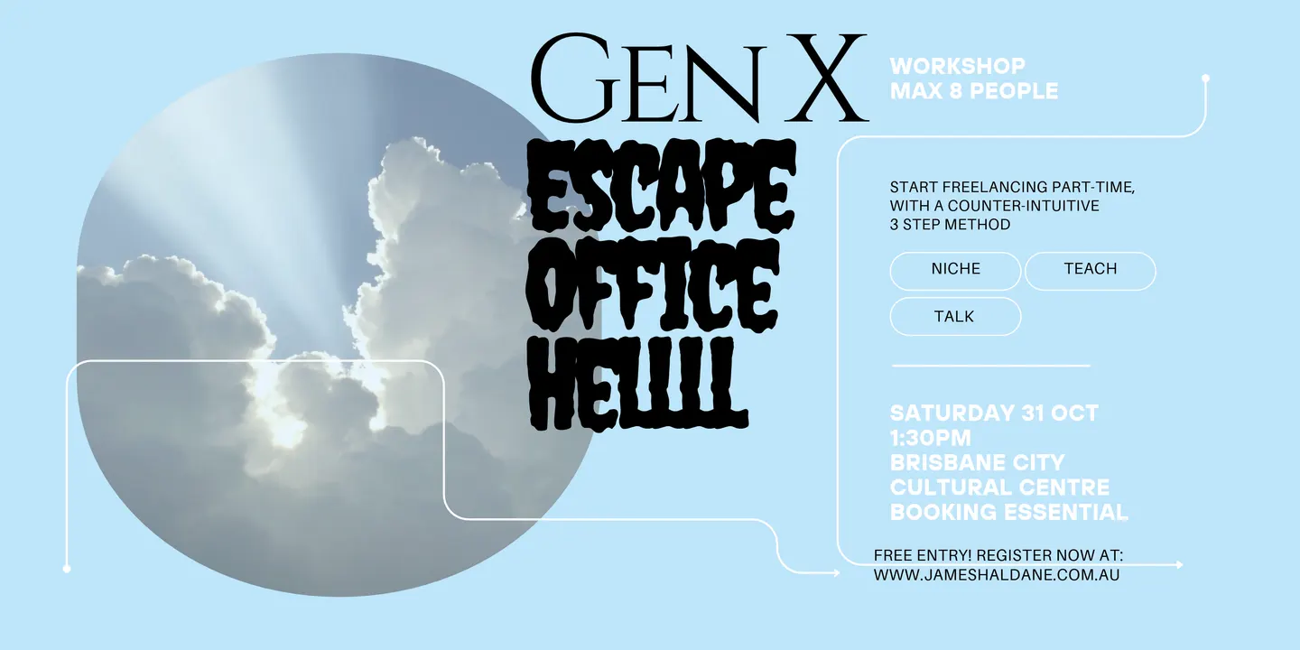Brisbane Gen X Misfits. (re)Start Freelancing in 3 steps. Niche - Teach - Talk