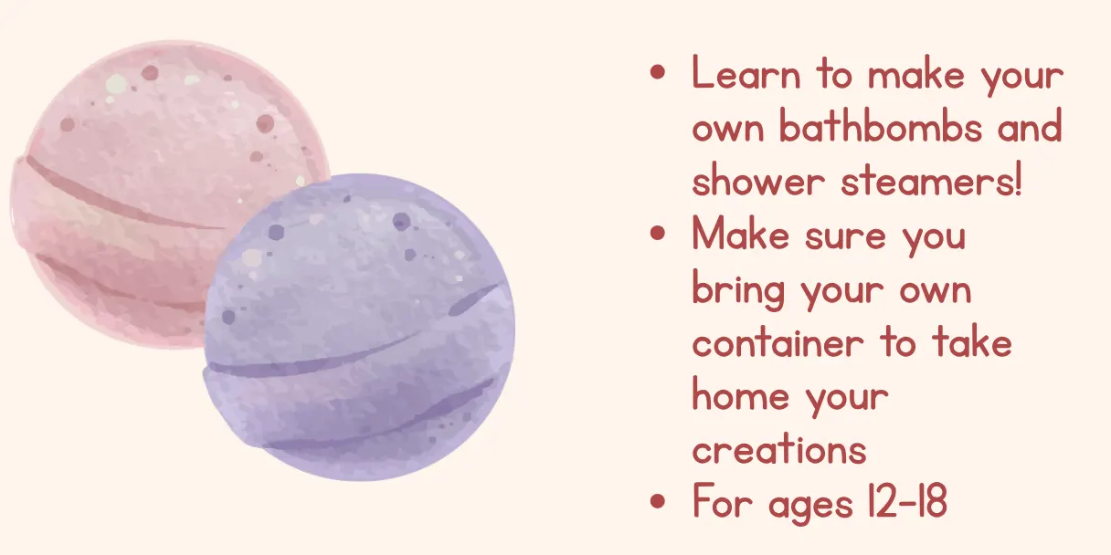 Rangatahi workshop: Bathbombs and Shower Steamers