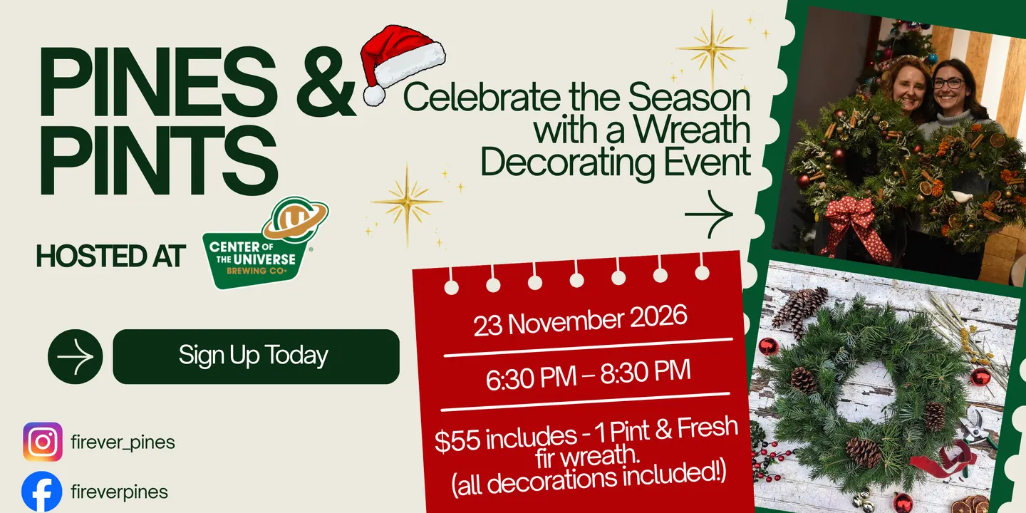 2026 Pines & Pints - Wreath Decorating Event at COTU-Center of the Universe