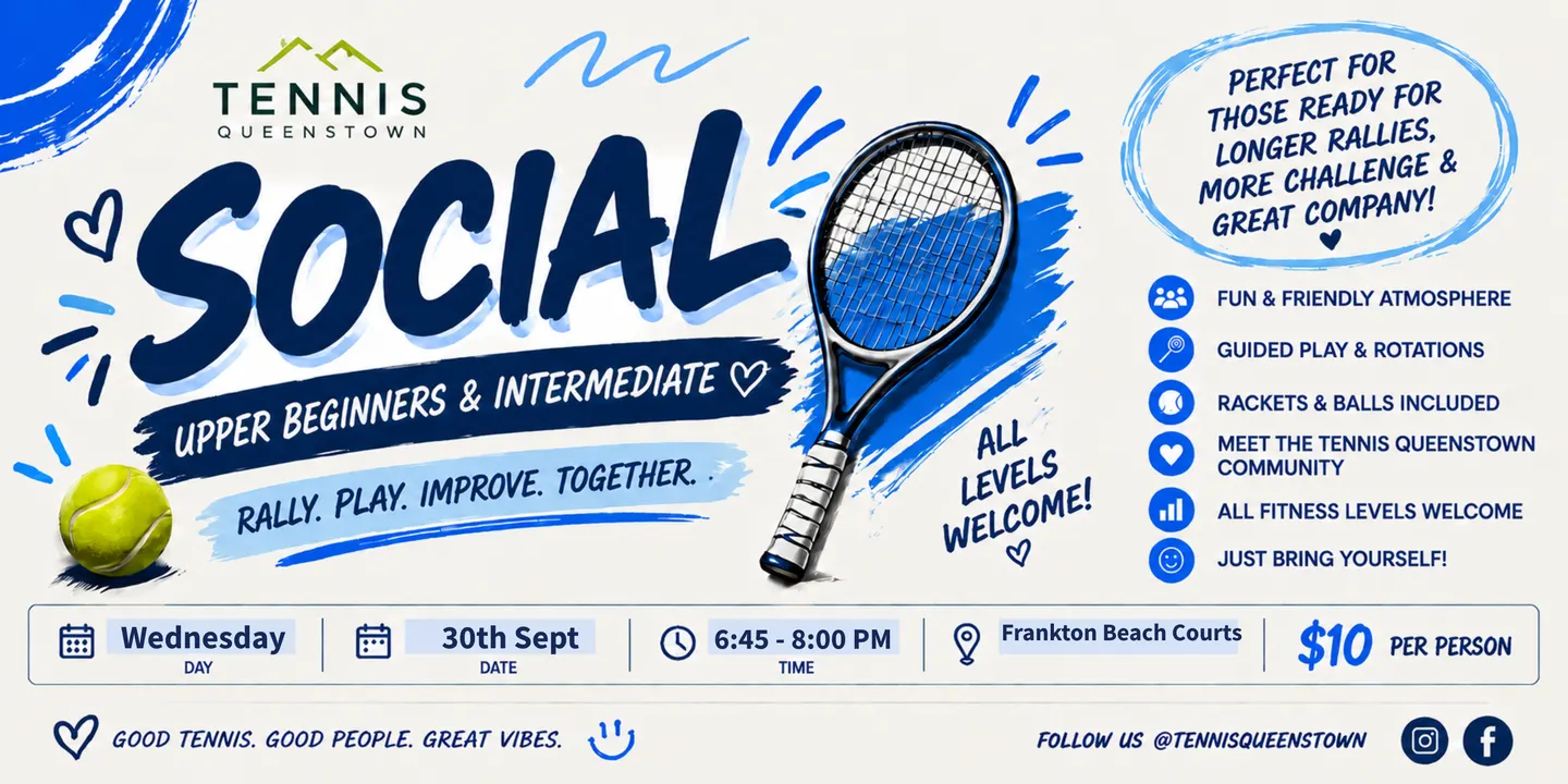 Tennis Social — Upper Beginners & Inter 🎾