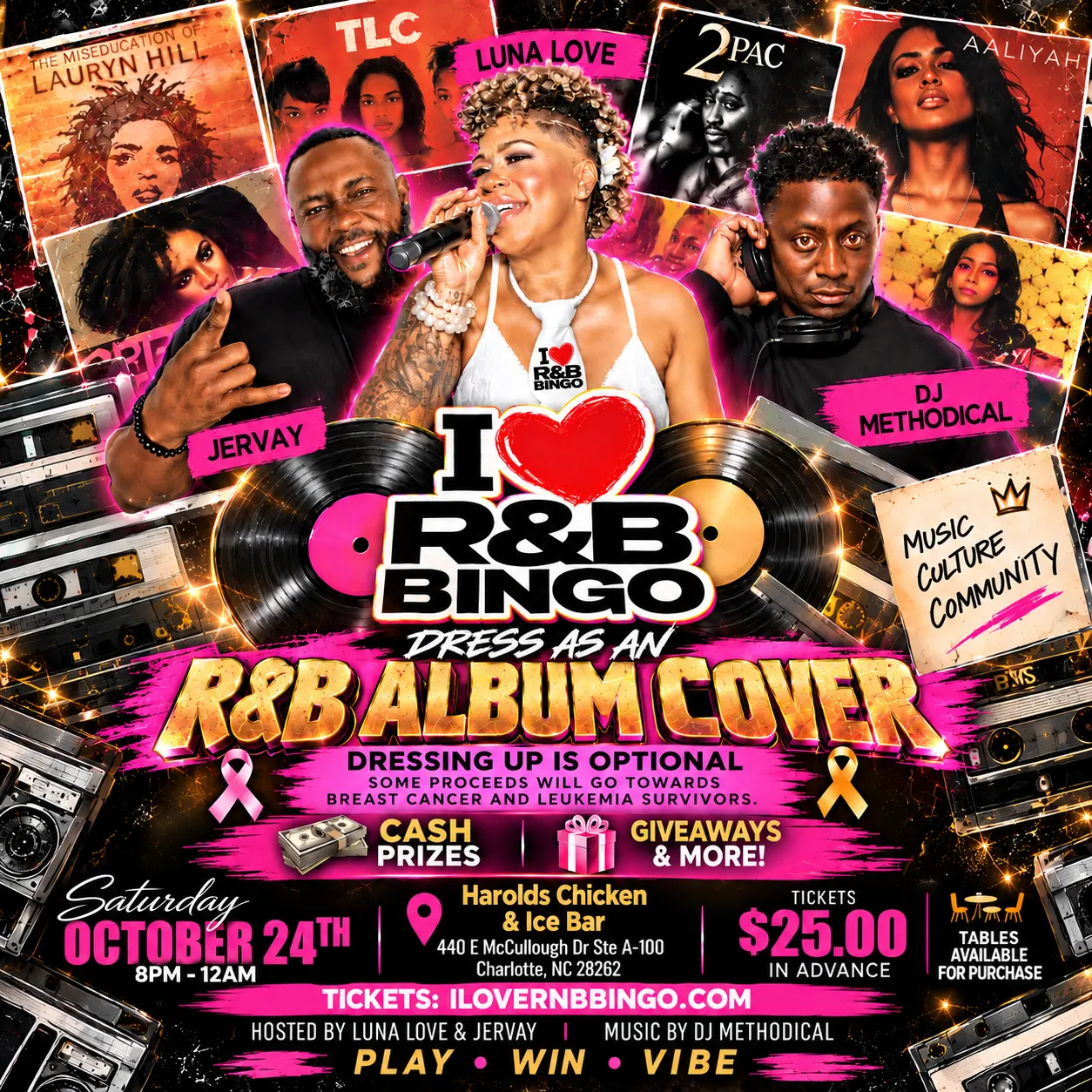I Love R&B Bingo - October Breast Cancer Awareness
