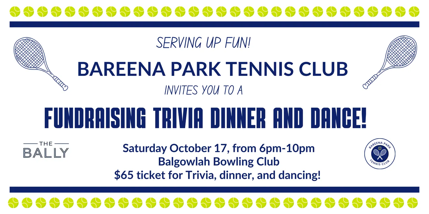 Bareena Park Tennis Club Fundraising Trivia & Dinner Dance