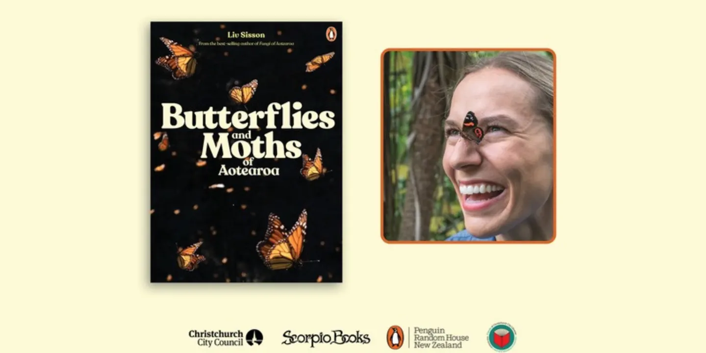 Author talk and book launch: Liv Sisson – Butterflies and Moths of Aotearoa