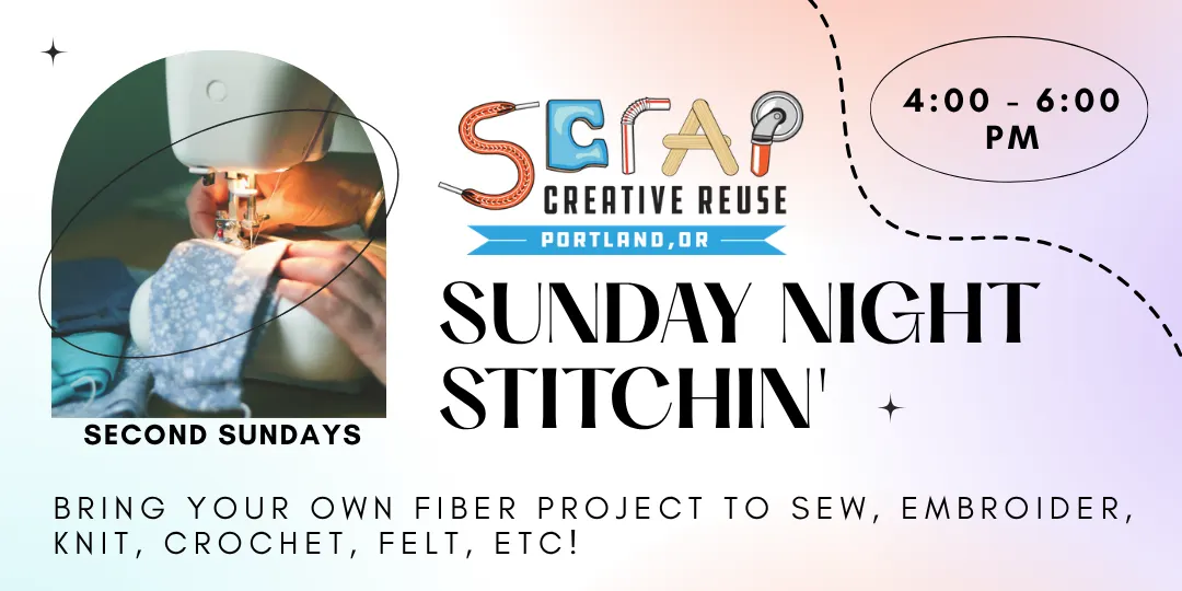 Nov 8 | SCRAP Sunday Night Stitchin' 🪡 | Second Sundays