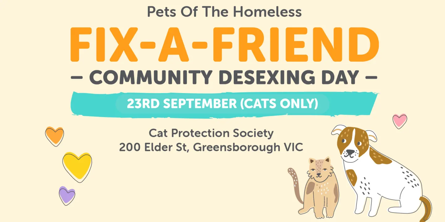 Greensborough Fix-A-Friend Desexing Day for Cats - September 2026