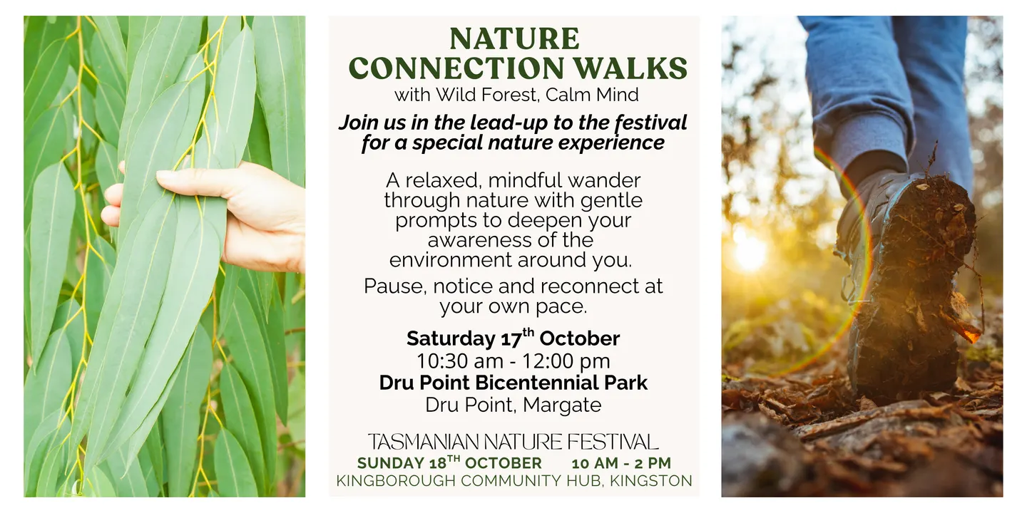 Nature Connection Walk - Sat 17th Oct - Tasmanian Nature Festival