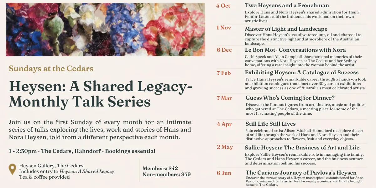 Sunday at The Cedars - Monthly Talks Series