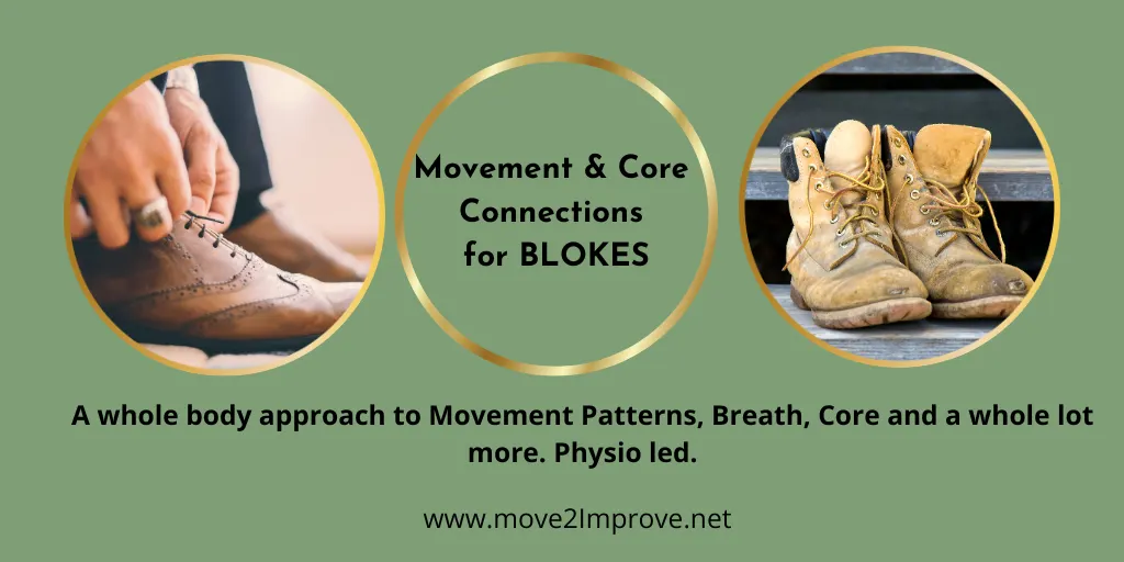 Pelvic & Core Connections for Blokes commencing Wednesday 21st October, A whole body approach to Movement patterns, incorporating Pilates, Yoga and Movement awareness.