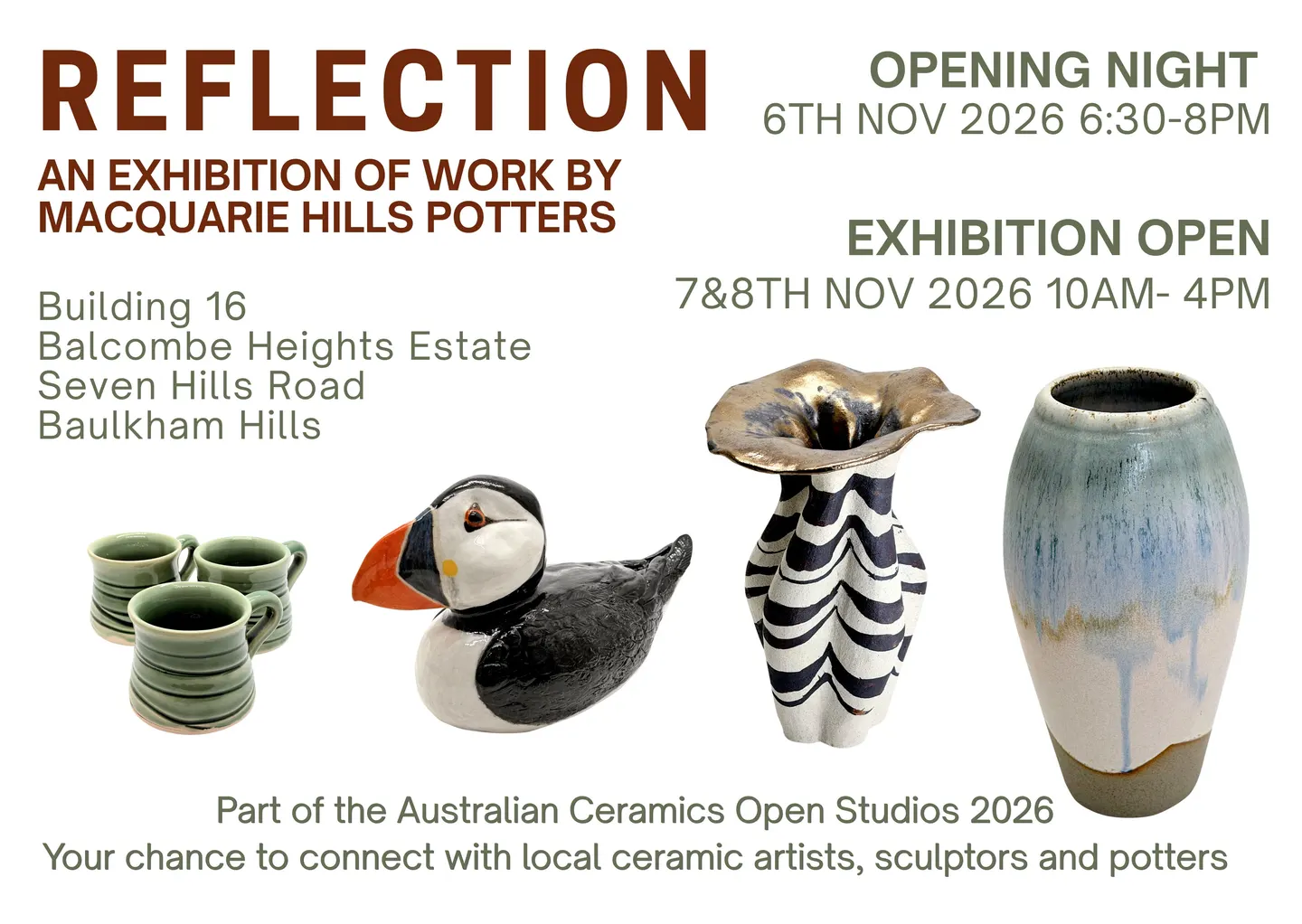 REFLECTION – An Exhibition by Macquarie Hills Potters