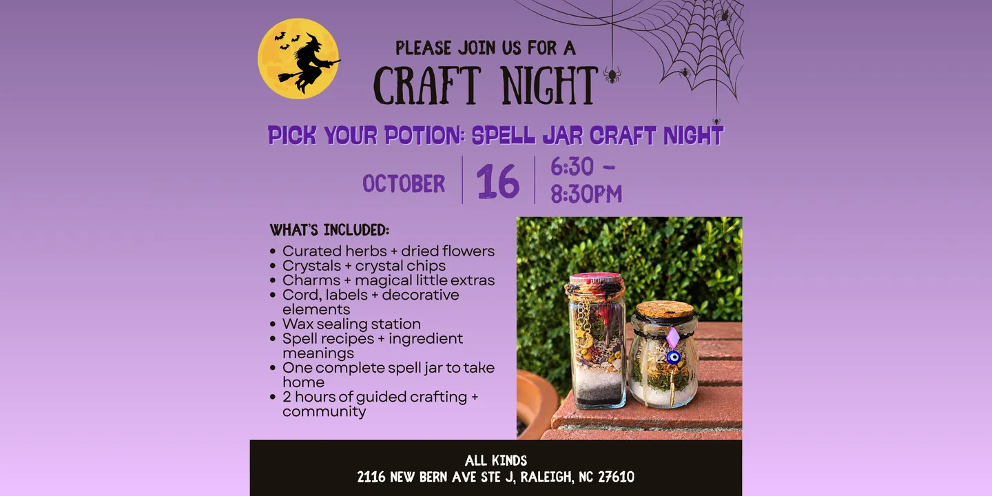 Pick Your Potion: Spell Jar Craft Night