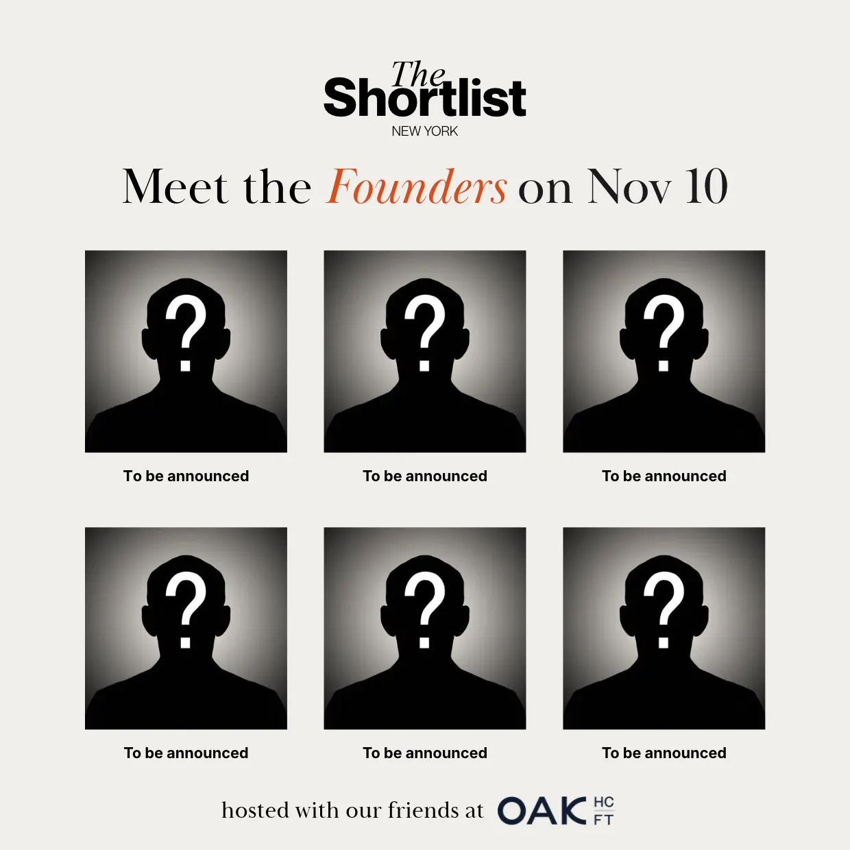 The Shortlist x Oak HC FT Founder Showcase