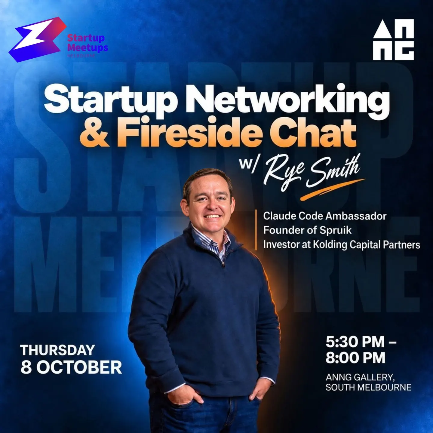 Startup Networking⚡& Fireside Chat w/ Rye Smith (Claude Ambassador, Founder & Investor