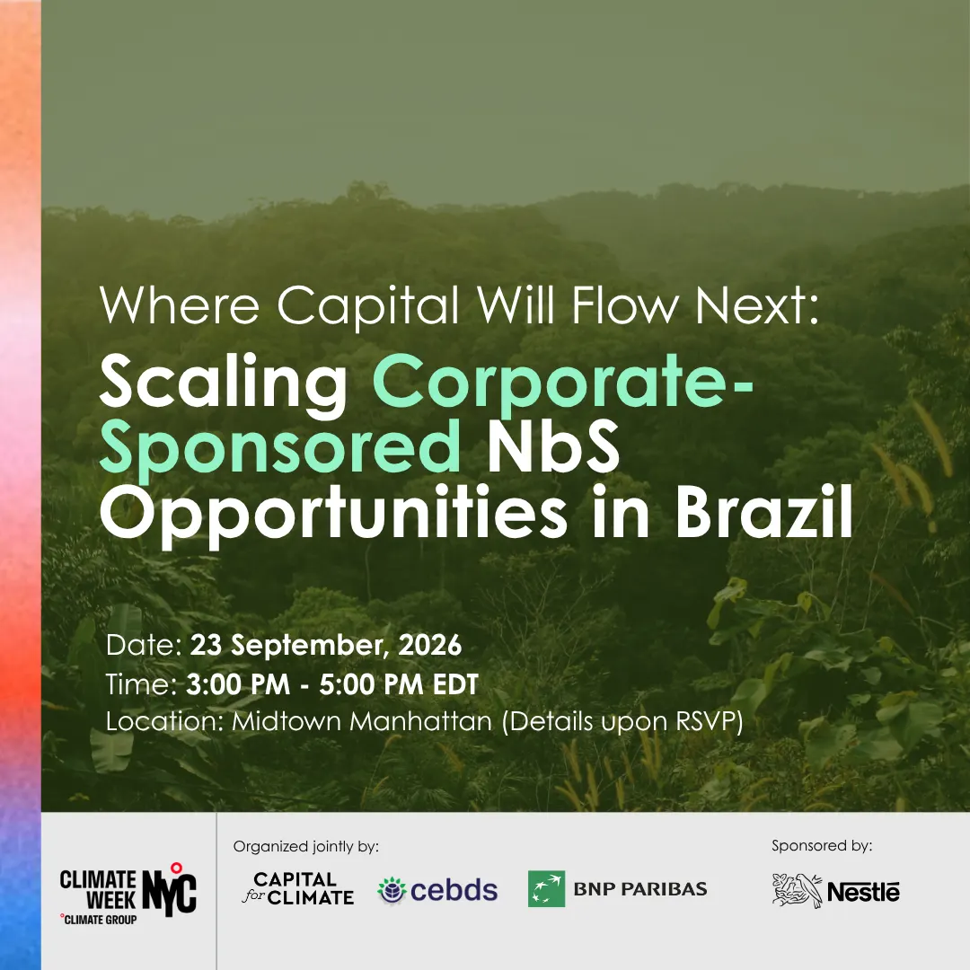 Where Capital Will Flow Next: Scaling Corporate-Sponsored Nature Opportunities in Brazil