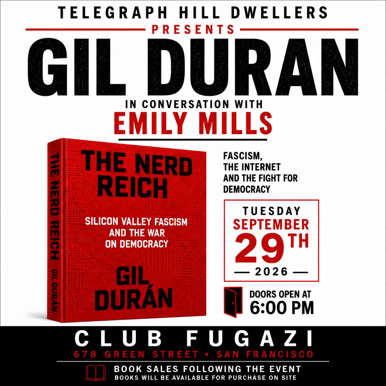 THE TELEGRAPH HILL DWELLERS PRESENTS: GIL DURAN with Emily Mills