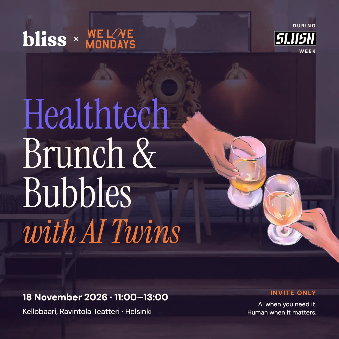 Slush Day 1: Healthtech Brunch & Bubbles with AI Twins