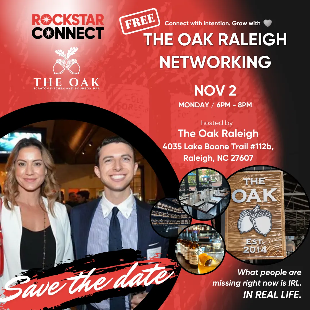 Free The Oak Raleigh Networking Rockstar Connect Event (November - Raleigh, NC)
