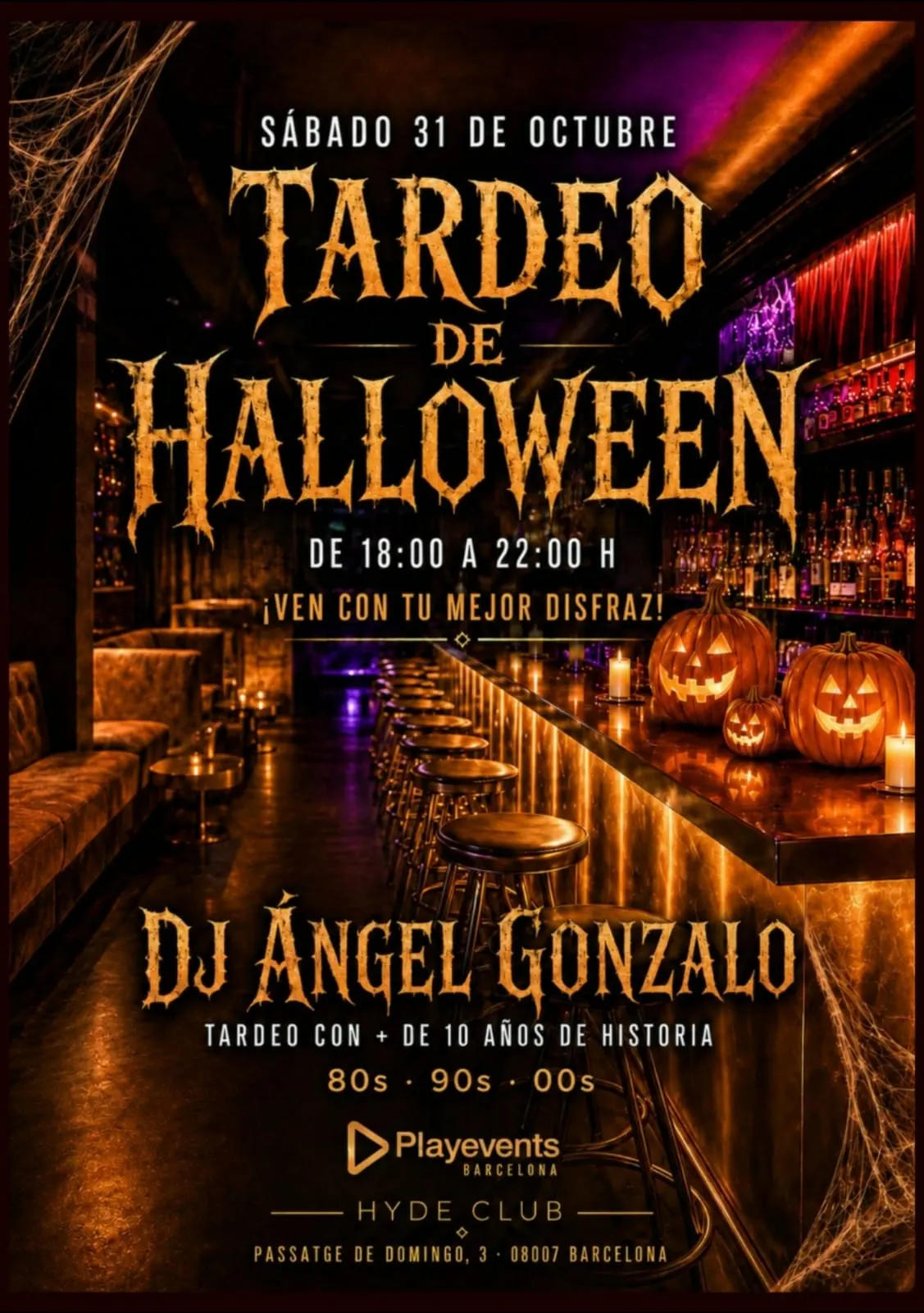 HALLOWEEN"TARDEO"-PARTY 80-90-00´S MUSIC in a nice venue! (10€ with drink)