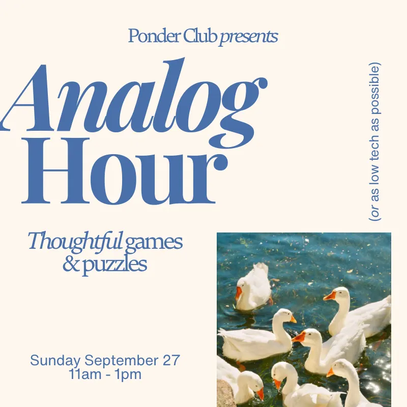 Thoughtful Games & Puzzles | Ponder Club’s Analog Hour