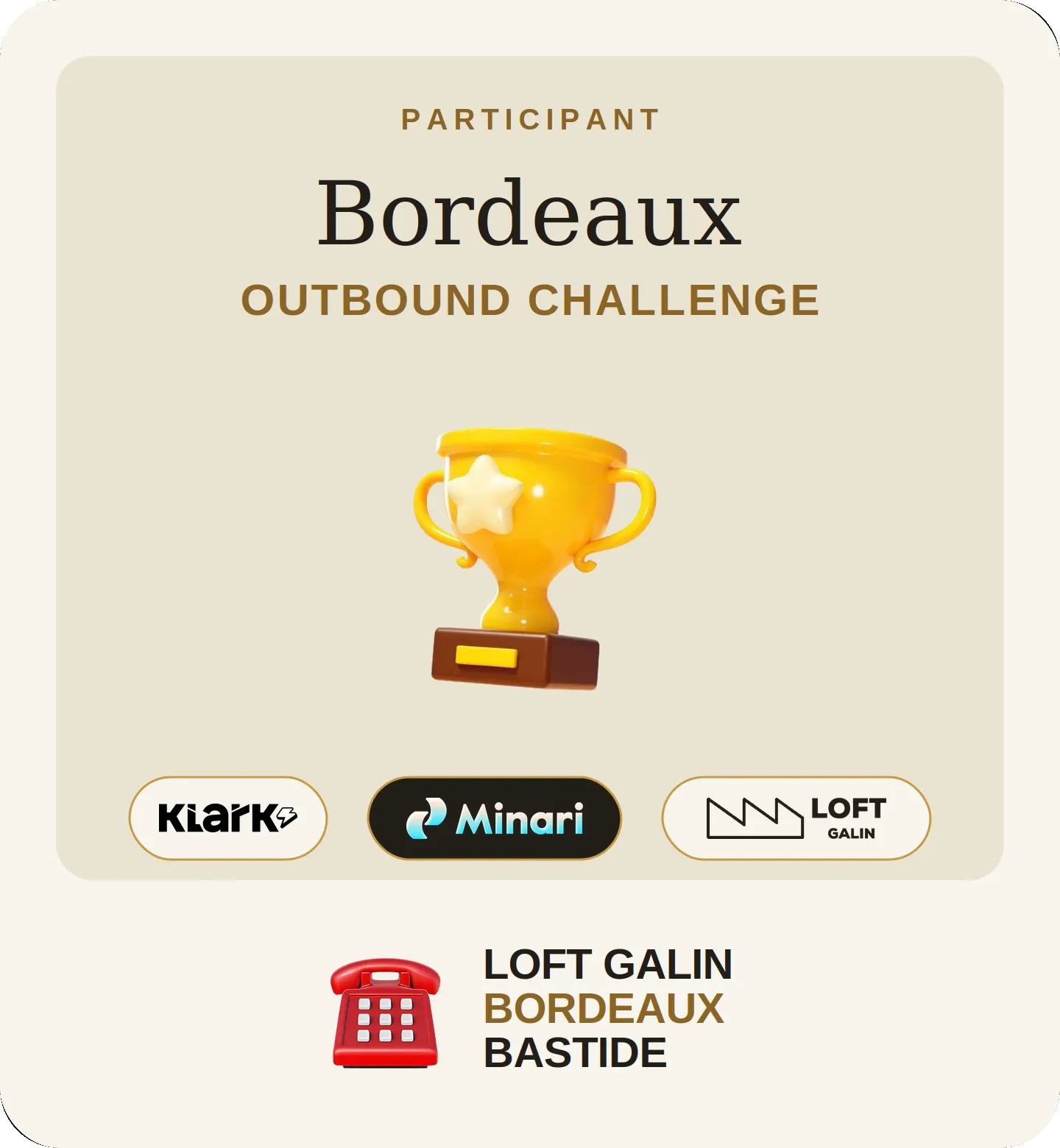 4e Bordeaux Outbound Challenge