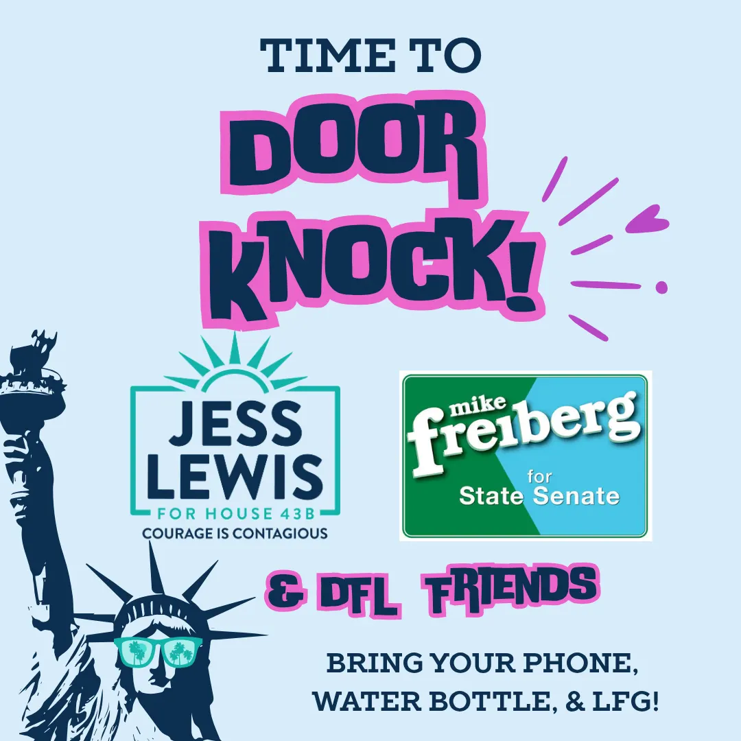 Robbinsdale door knock feat. Congresswoman Ilhan Omar, Cedrick Frazier, Sofi Villena, Alejandro Cáceres-Aranda, Mike Freiberg & Jess Lewis