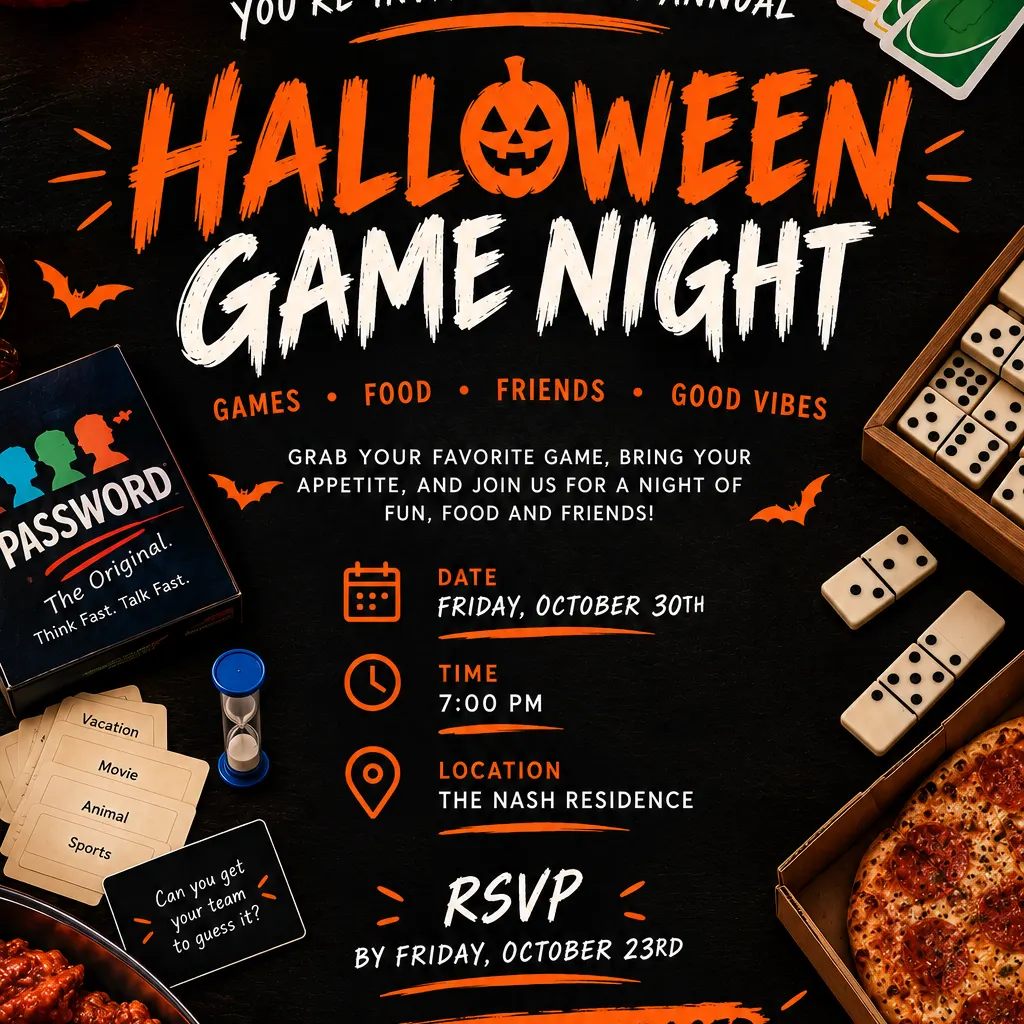 3rd Annual Nash Halloween Game Night