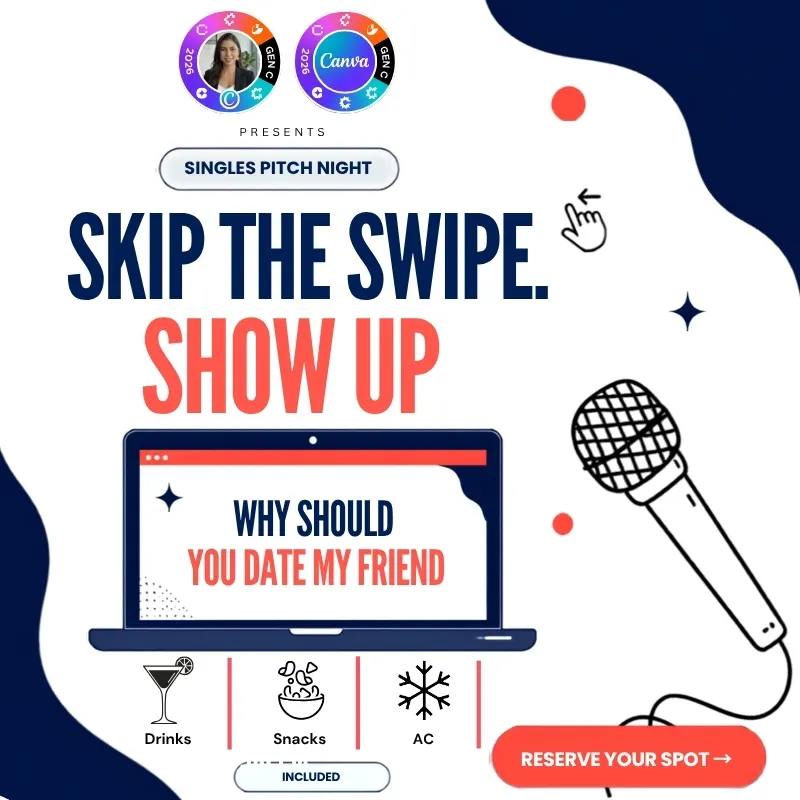 Don't Swipe, Show Up ๐ โ Singles Pitch Night with Canva