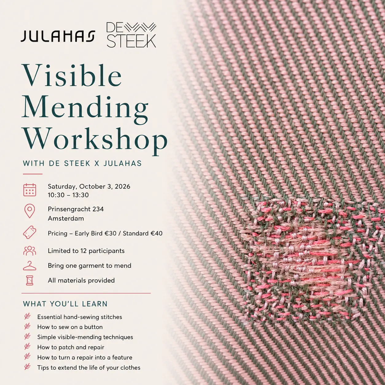 Visible Mending Workshop Julahas X De Steek