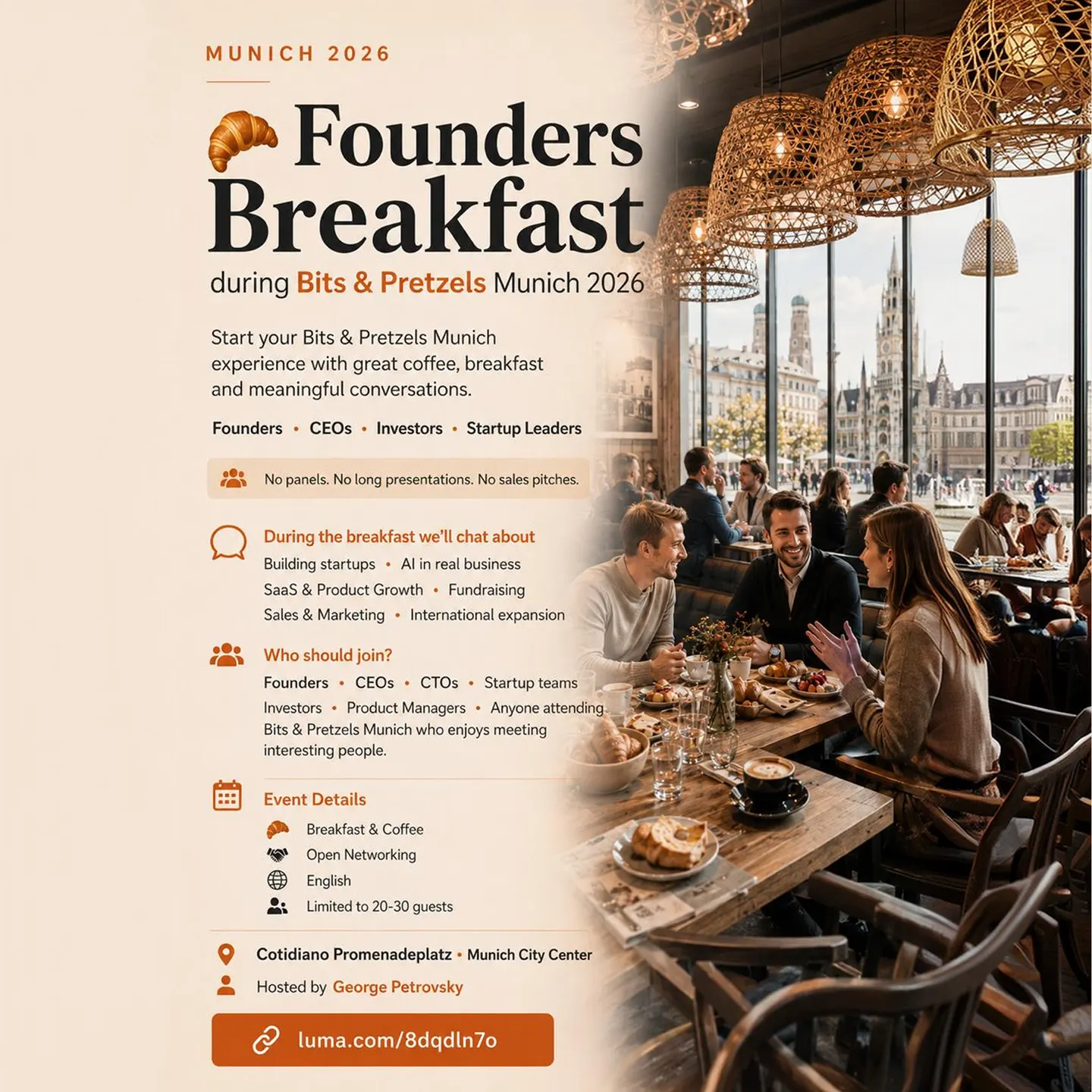Founders Breakfast in Munich during Bits&Pretzels